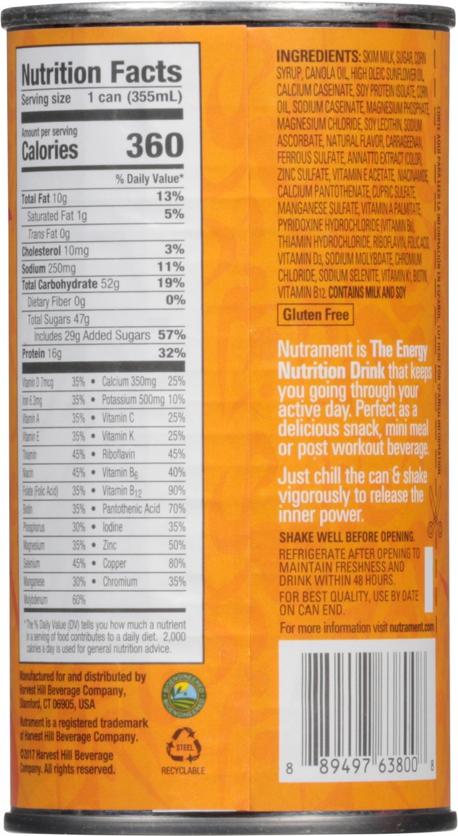 slide 14 of 14, Nutrament Mango Energy Nutrition Drink 12 fl oz, 12 fl oz