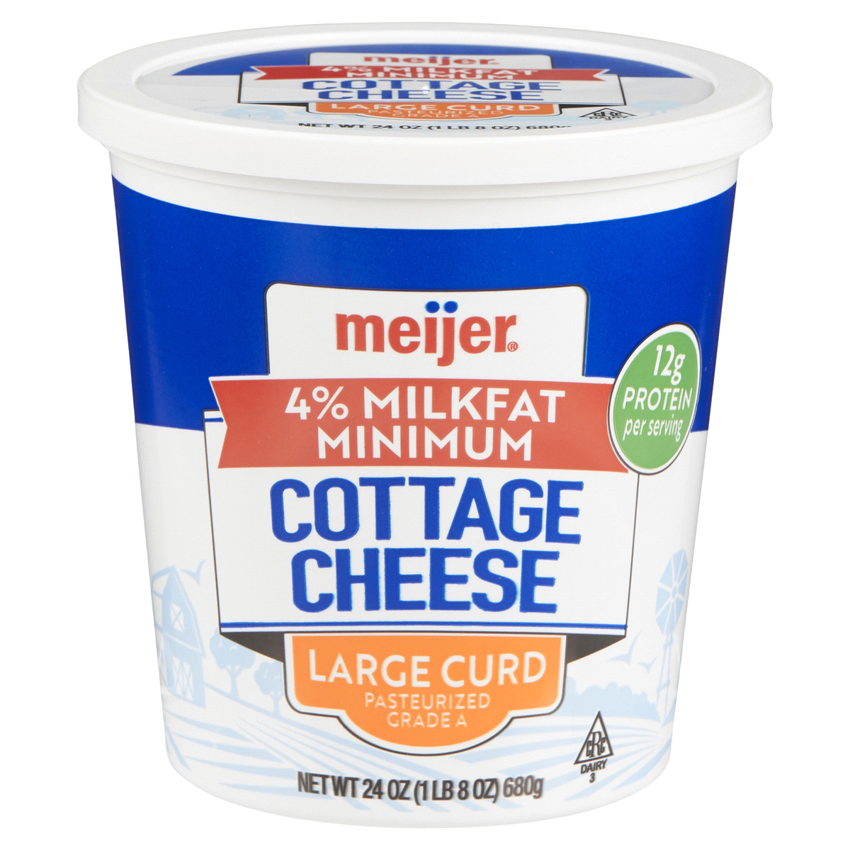 slide 1 of 5, Meijer Large Curd Cottage Cheese, 24 oz