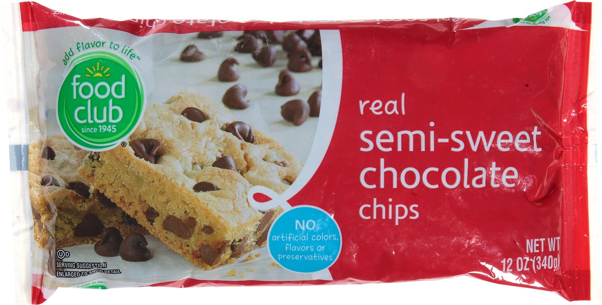 slide 9 of 11, Food Club Real Semi-Sweet Chocolate Chips, 12 oz