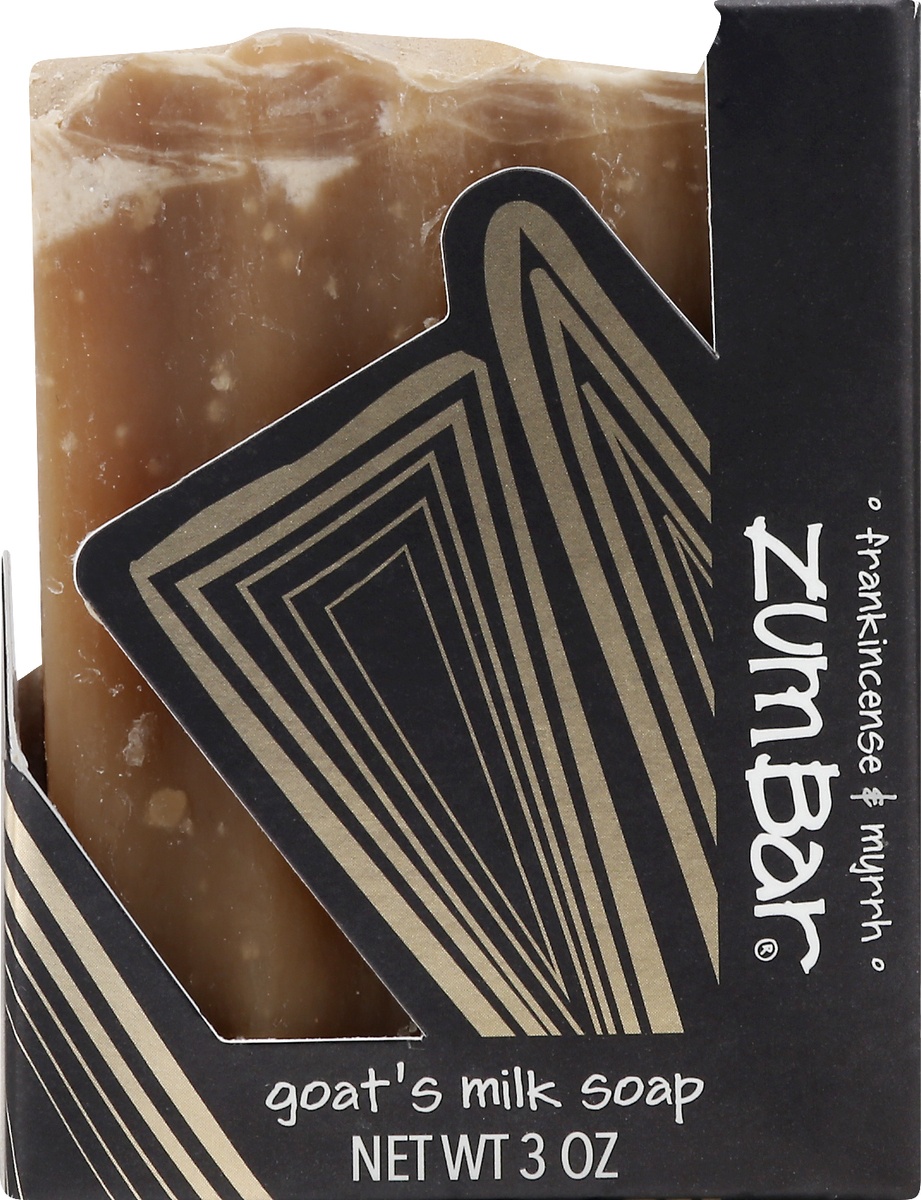 slide 8 of 9, Zum Bar Frankincense Myrrh Goats Milk Soap, 3 oz