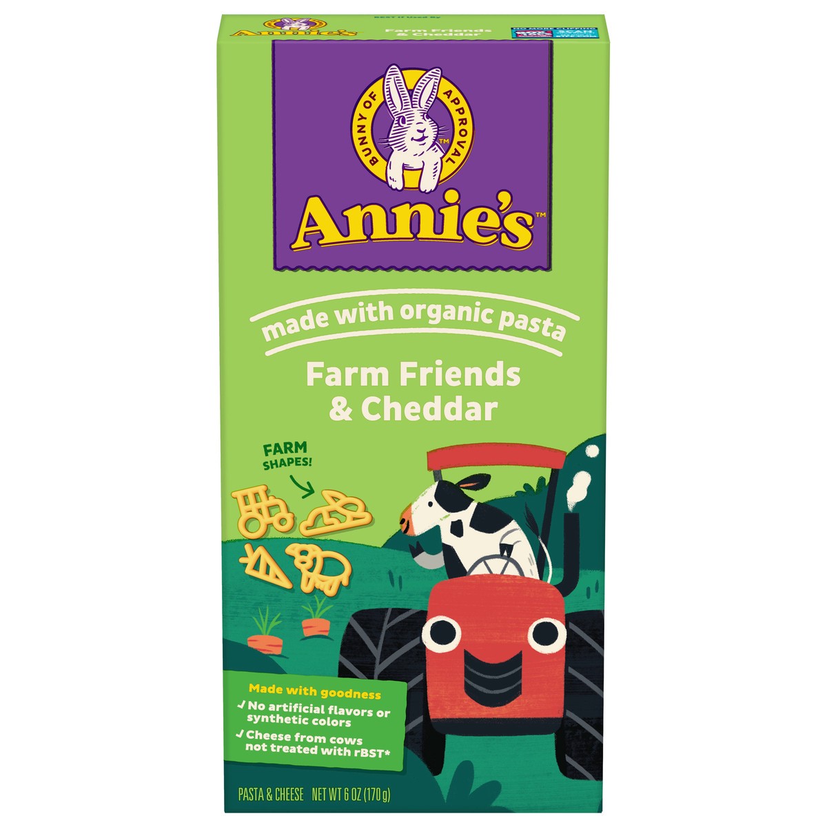 slide 1 of 1, Annie's Farm Friends & Cheddar Pasta & Cheese 6 oz, 6 oz