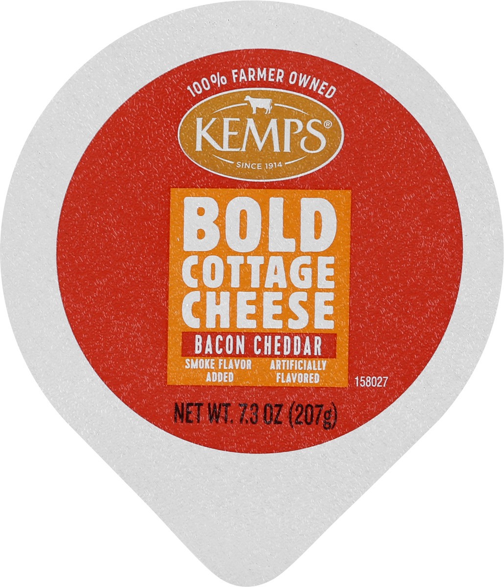 slide 13 of 13, Kemps Small Curd 4% Milkfat Min Bold Bacon Cheddar Cottage Cheese 7.3 oz, 7.3 oz