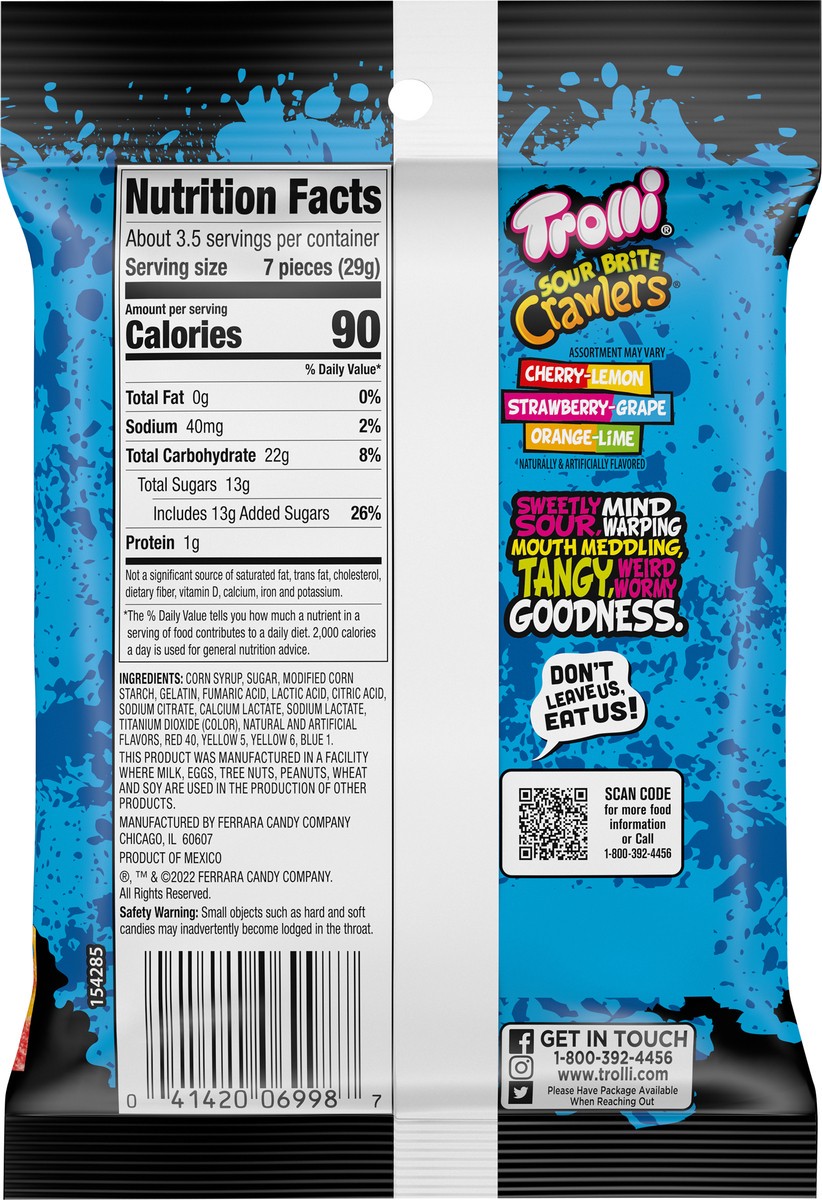 slide 6 of 9, Trolli Crawlers Sour Brite Gummi Candy - 3.4 oz, 3.4 oz