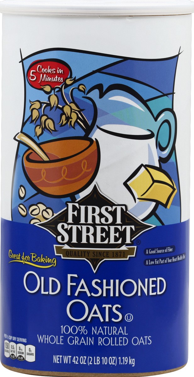 slide 5 of 6, First Street Old Fashioned Oats, 42 oz