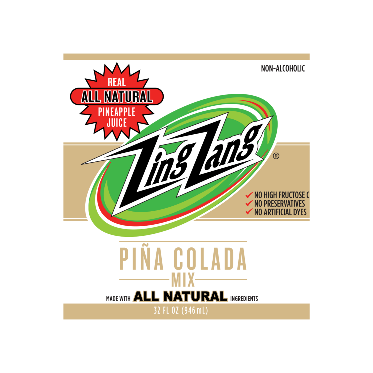 slide 3 of 4, Zing Zang Amazing Pina Colada Mix, Non-Alcoholic Cocktail Mixer, 32 Fl Oz Bottle, 32 fl oz