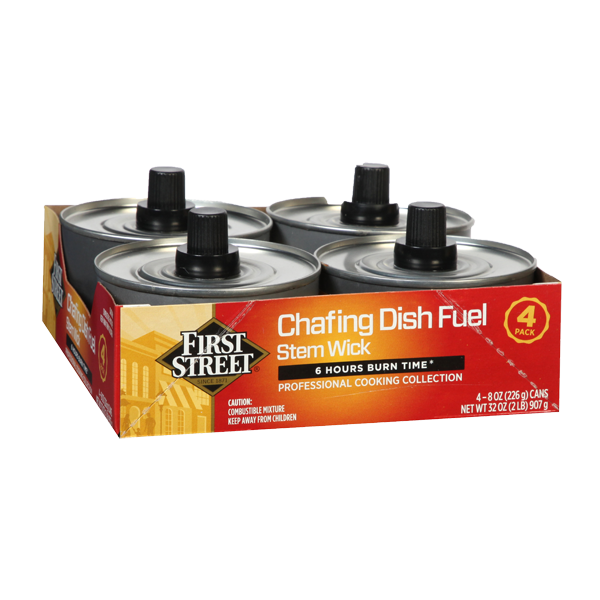 slide 1 of 1, First Street Chafing Fuel With Wick 6 Hour, 4 ct; 7.14 oz