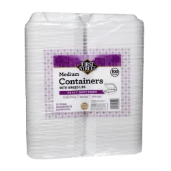 First Street Medium 1 Compartment Foam Containers