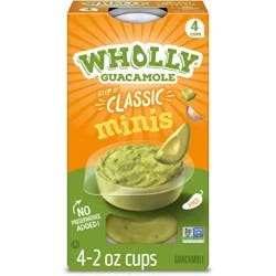 Wholly Guacamole Minis Classic, 4-2.0 oz. cups, 8 oz