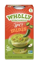Wholly Guacamole Minis Spicy, 4-2.0 Oz Cups, 8 Oz.