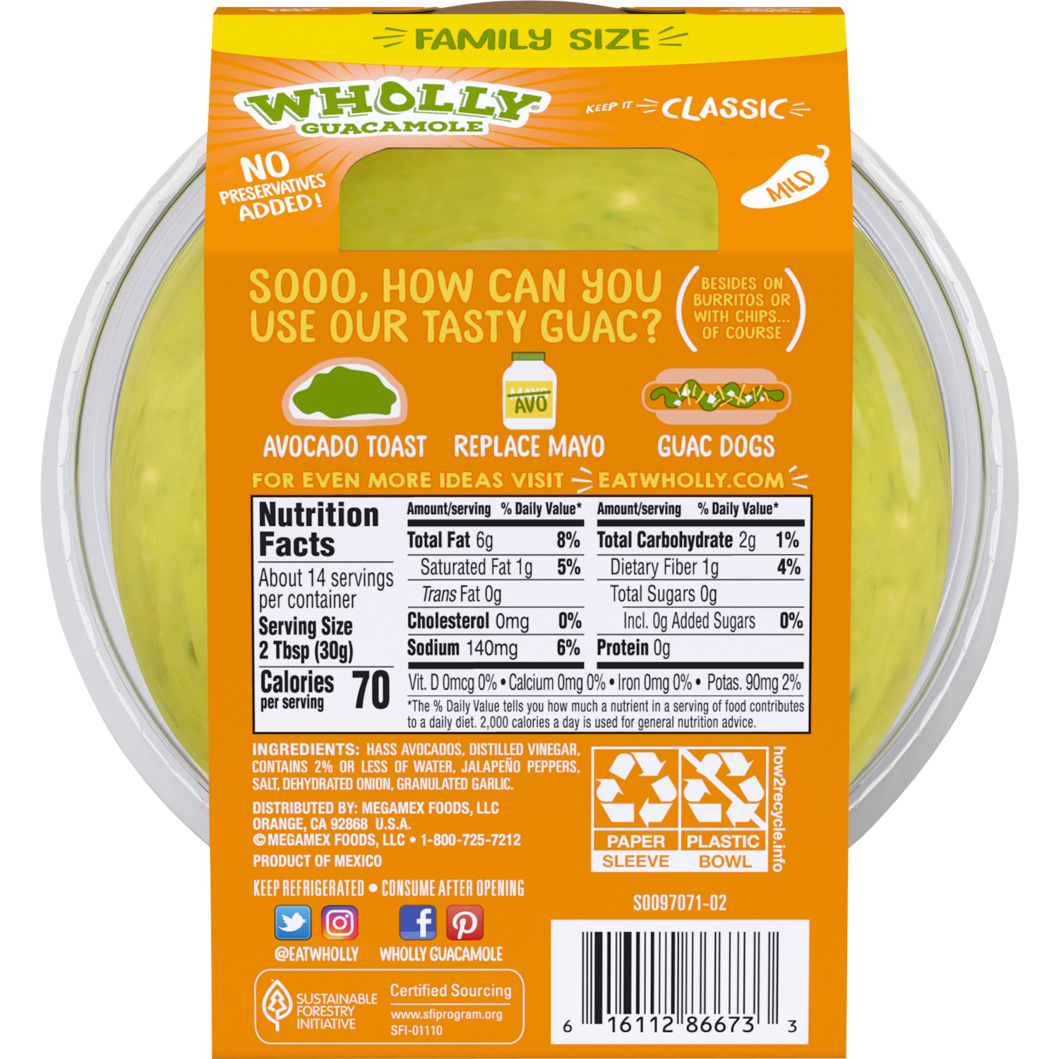 slide 5 of 6, Wholly Guacamole Family Size Mild Classic Guacamole 15 oz, 15 oz