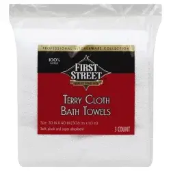 First Street White Bath Towel