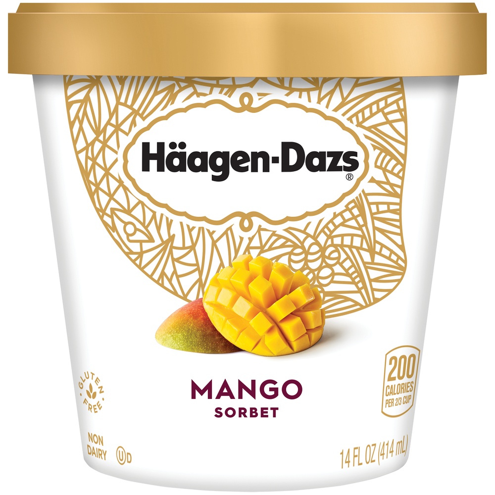 slide 2 of 7, Häagen-Dazs Mango Sorbet, 14 fl oz