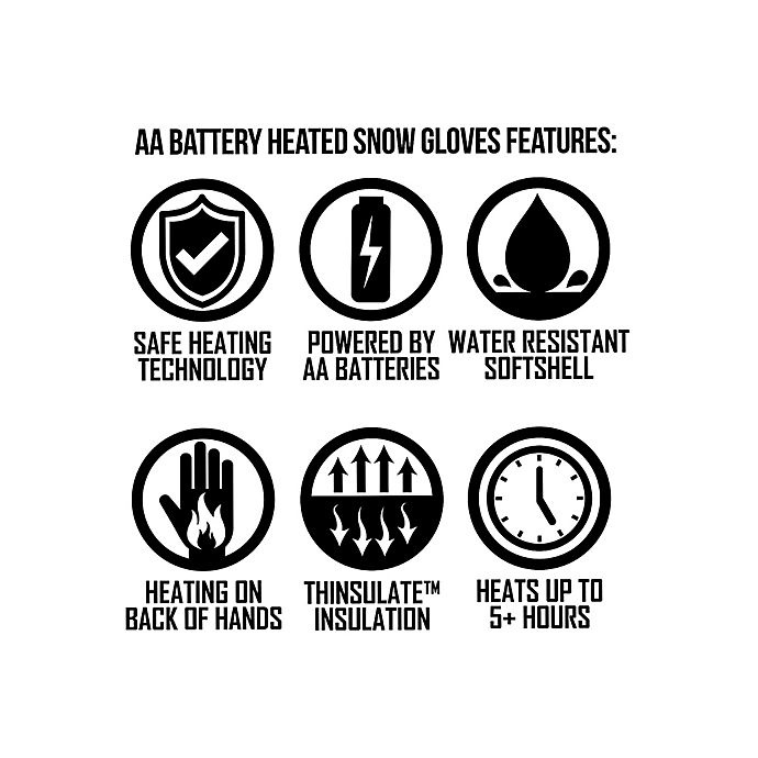 slide 5 of 6, ActionHeat Women's Battery Heated Gloves - Black, 1 ct