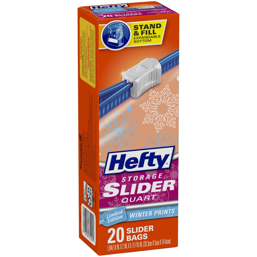 slide 5 of 7, Hefty Quart Slider Storage Bag, 20 ct