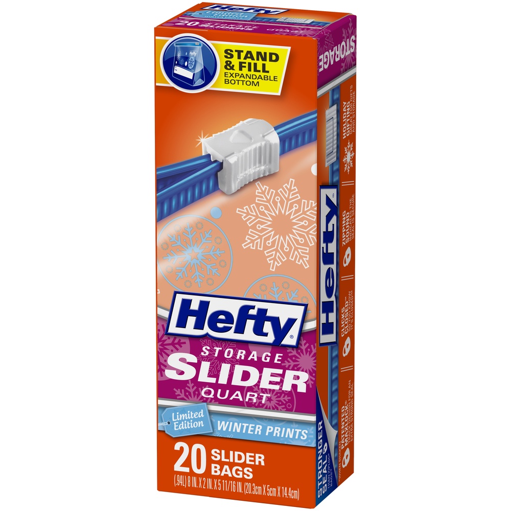 slide 6 of 7, Hefty Quart Slider Storage Bag, 20 ct