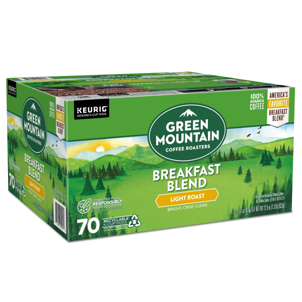 slide 4 of 9, Green Mountain Coffee Roasters Breakfast Blend Keurig Single-Serve K-Cup Pods, Light Roast Coffee- 70 ct, 70 ct