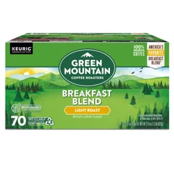 Green Mountain Coffee Roasters Breakfast Blend Keurig Single-Serve K-Cup Pods, Light Roast Coffee- 70 ct
