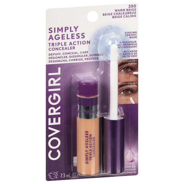 Covergirl Simply Ageless Triple Action Concealer, Warm Beige 350 0.24 ...