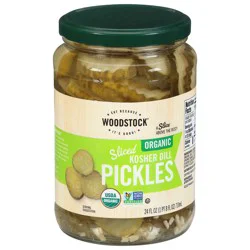 Woodstock Sliced Organic Kosher Dill Pickles 24 fl oz