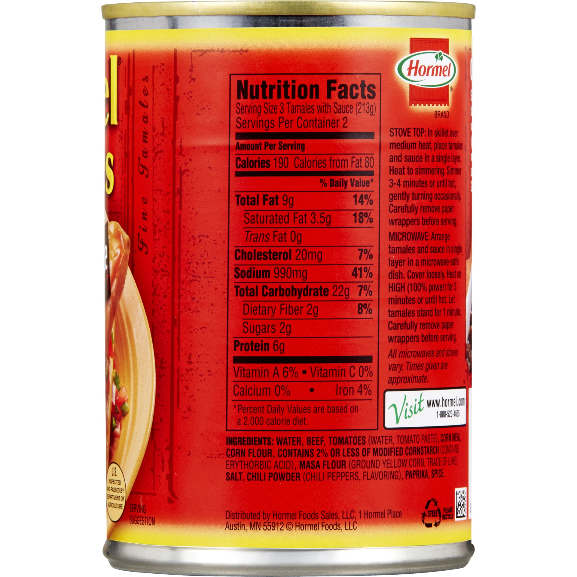 slide 2 of 6, Hormel Beef Tamales In Chili Sauce, 15 oz