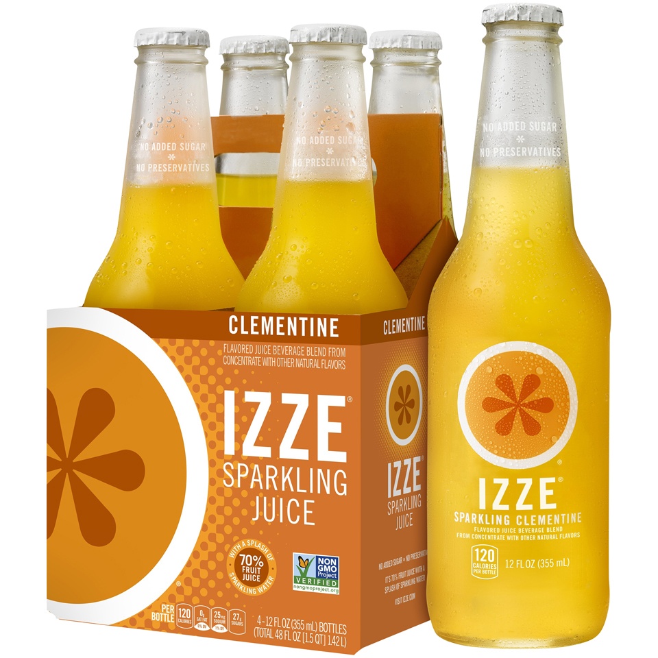 slide 2 of 2, Izze Clementine Sparkling Juice, 4 ct; 12 fl oz