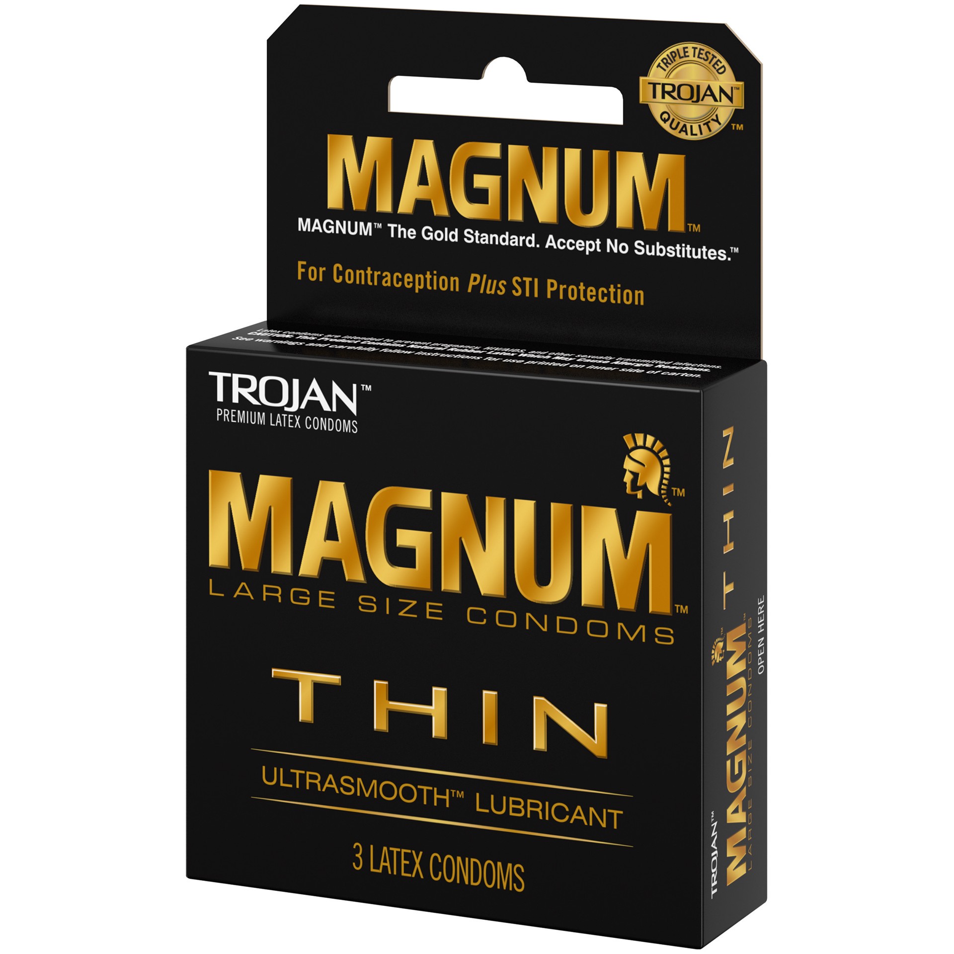 slide 3 of 4, Trojan MAGNUM Thin Condoms, 3ct, 3 ct