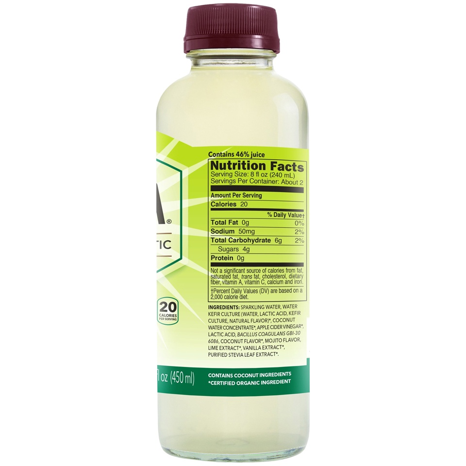 slide 2 of 3, KeVita Live Probiotics Refresher Sparkling Drink Mojita Lime Mint Coconut 15.2 Fl Oz, 