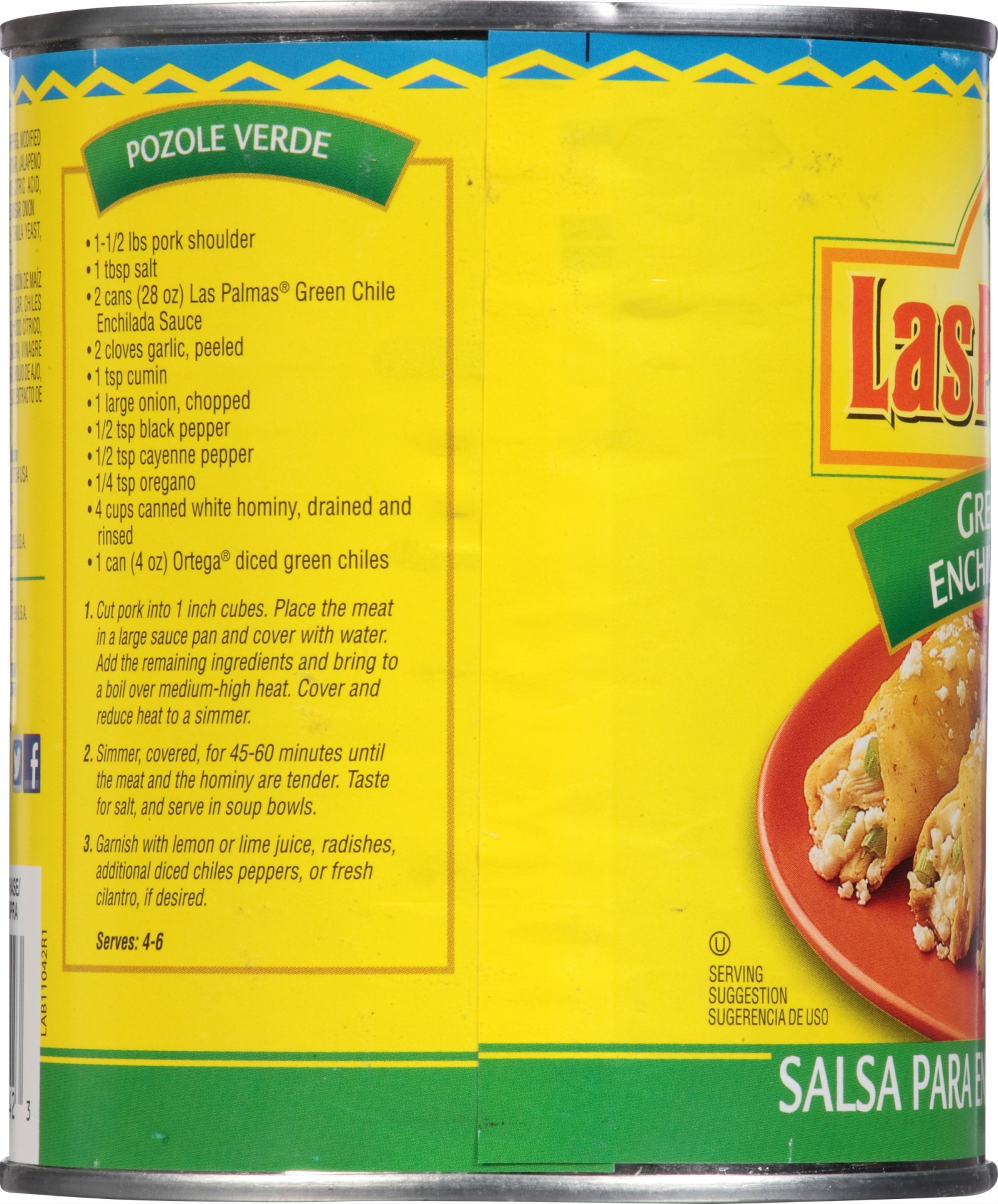 slide 2 of 6, Las Palmas Mild Green Chile Enchilada Sauce 28oz, 