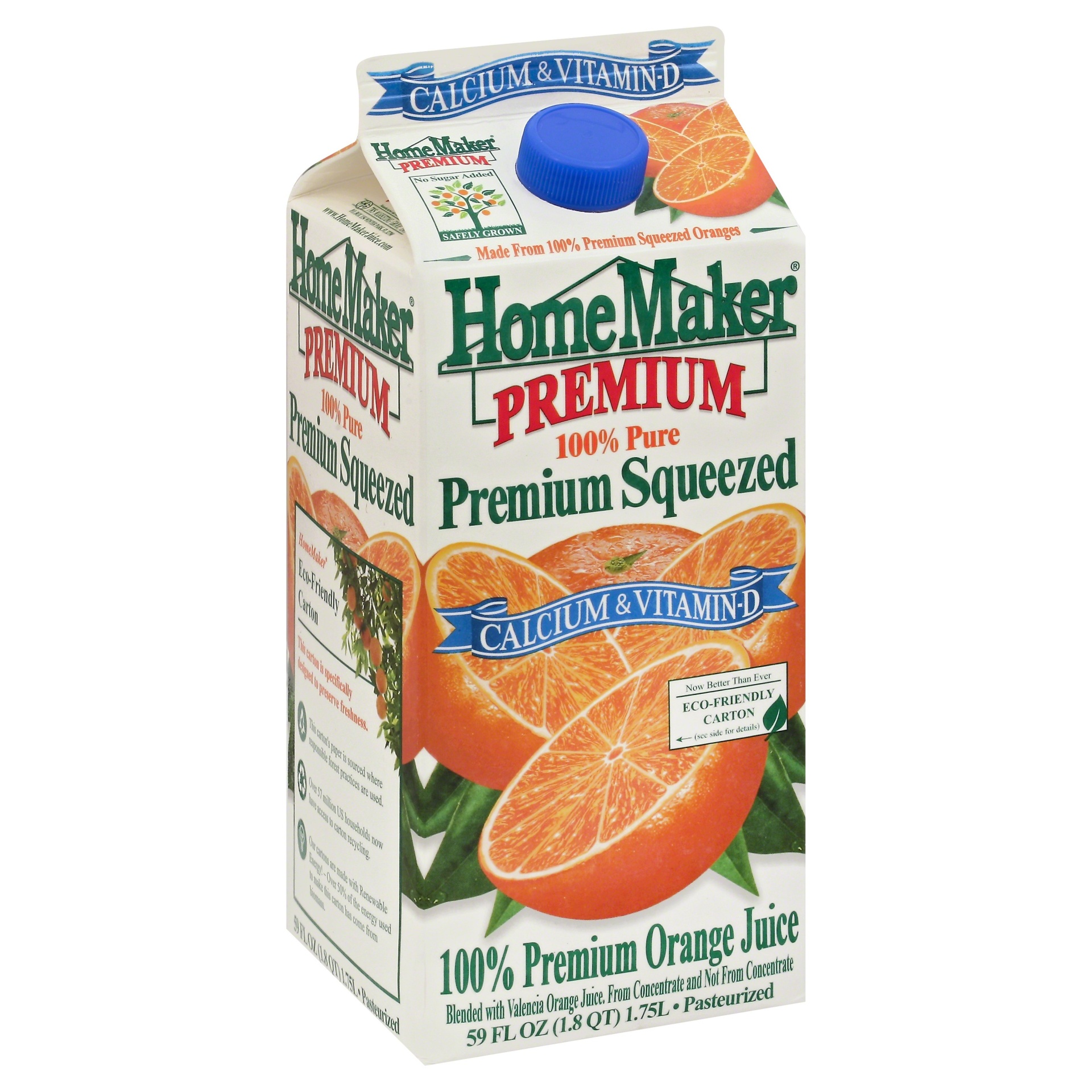 slide 1 of 1, Home Maker Premium Orange Juice with Calcium & Vitamin-D, 59 fl oz