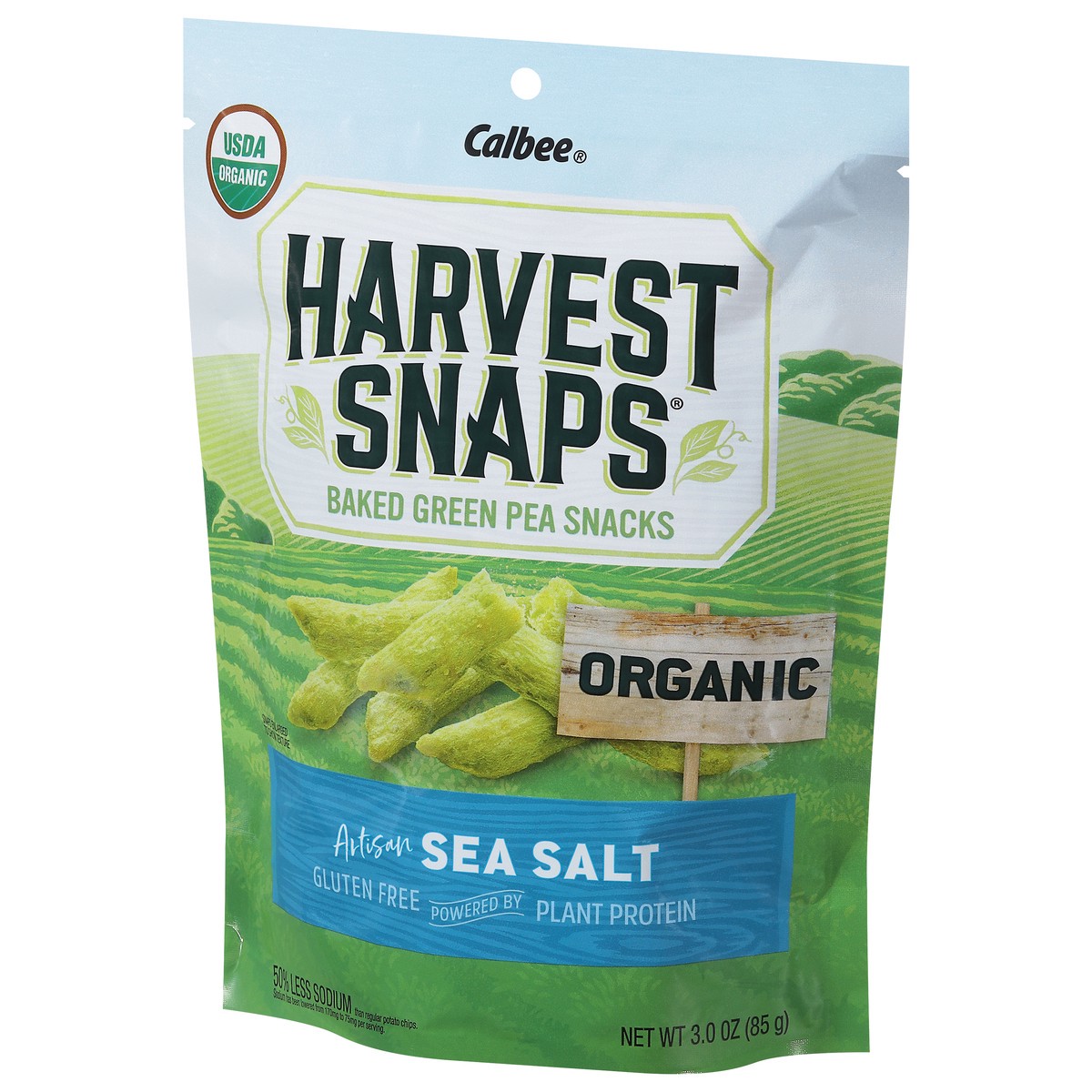 slide 7 of 9, Harvest Snaps Organic Artisan Sea Salt Baked Green Pea Snacks, 3 oz