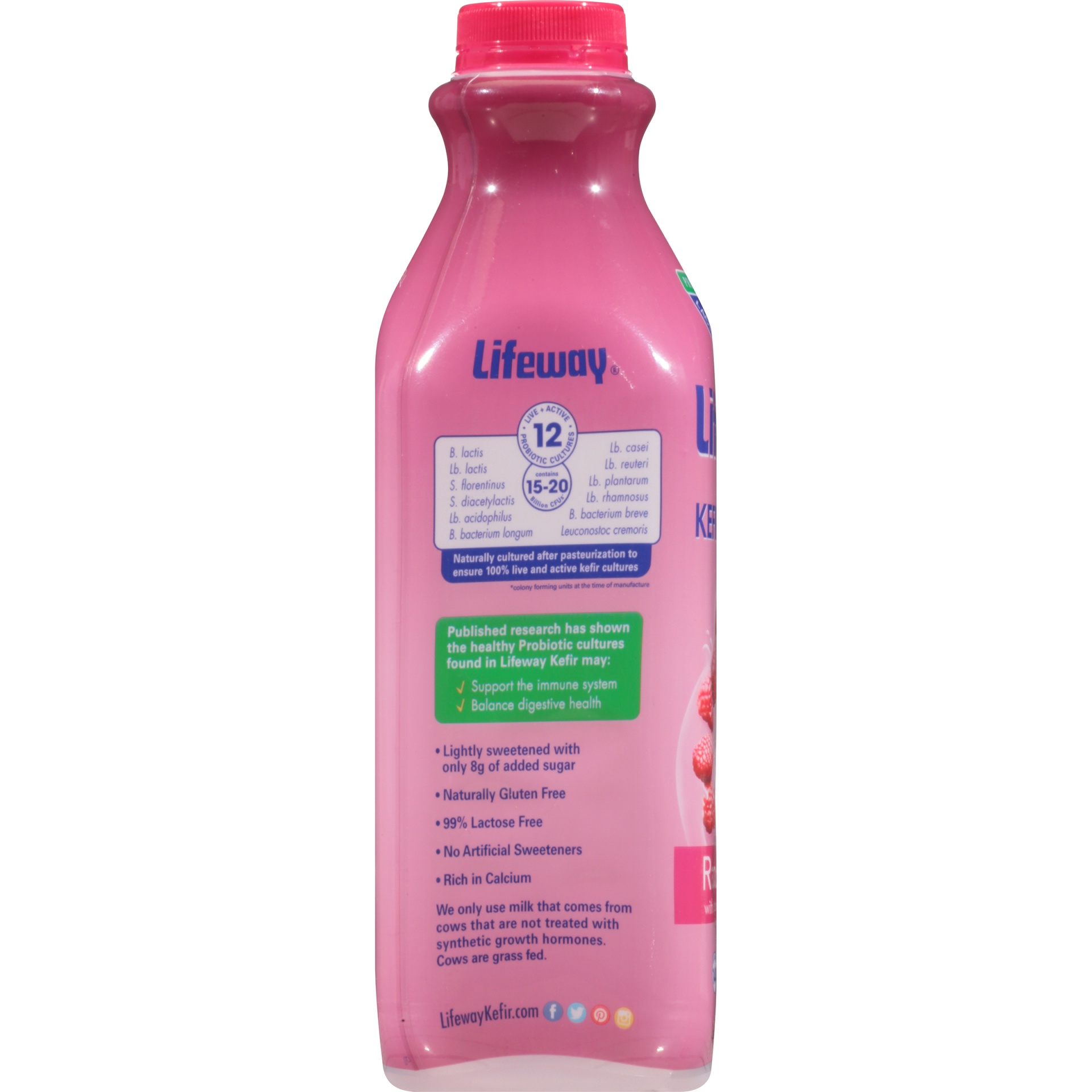 slide 4 of 8, Lifeway Low Fat Raspberry Kefir, 32 oz