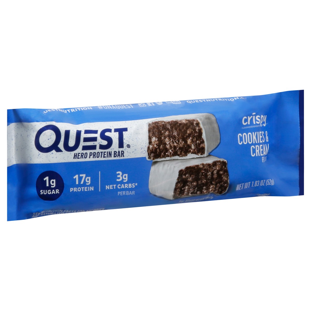 slide 8 of 13, Quest Crispy Cookies & Cream Flavor Hero Protein Bar 1.83 oz, 1.83 oz