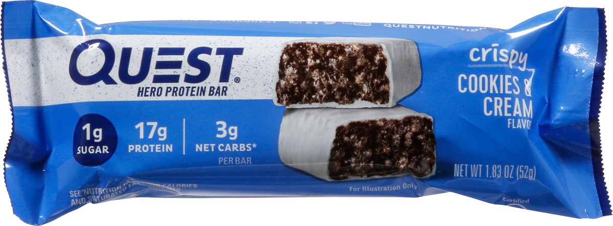 slide 4 of 13, Quest Crispy Cookies & Cream Flavor Hero Protein Bar 1.83 oz, 1.83 oz