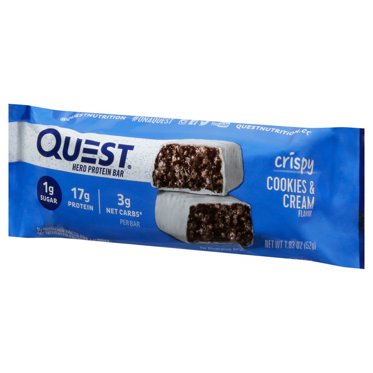 slide 2 of 13, Quest Crispy Cookies & Cream Flavor Hero Protein Bar 1.83 oz, 1.83 oz