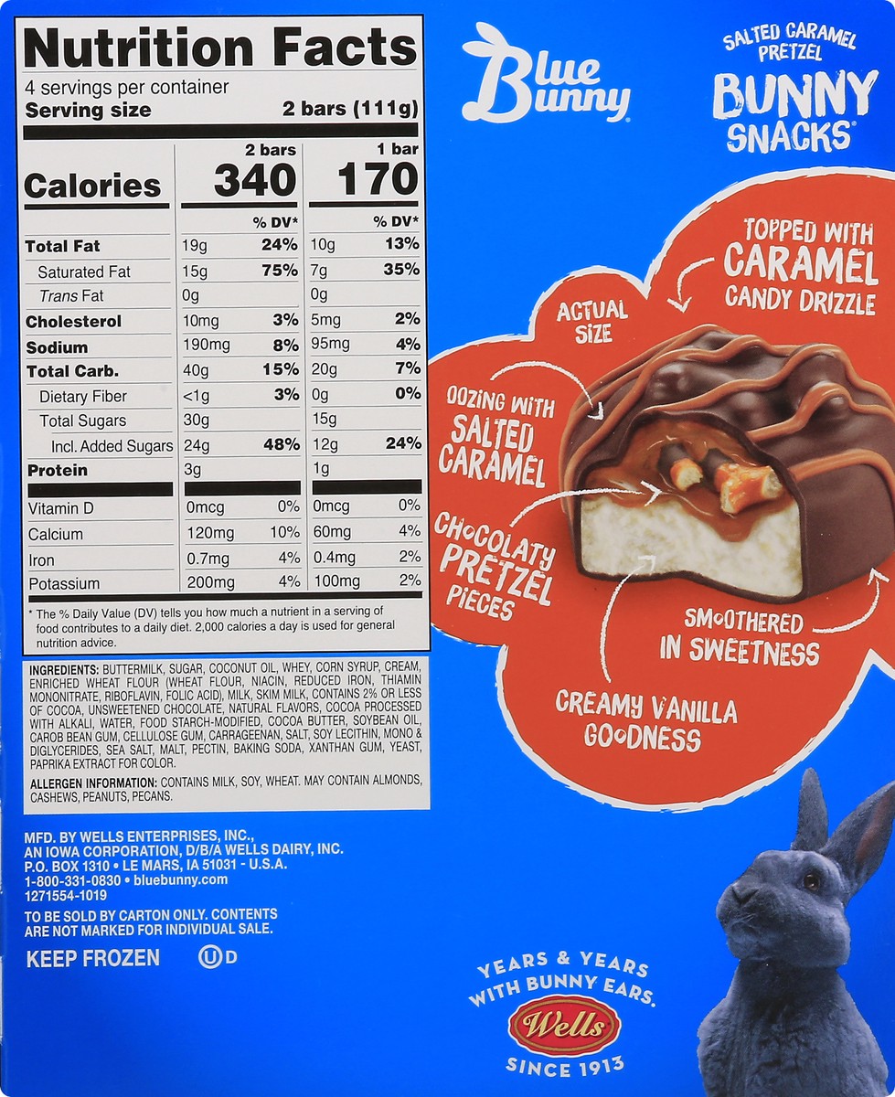 slide 2 of 13, Blue Bunny Salted Caramel Bunny Snacks Bar 8Pk, 20 fl oz