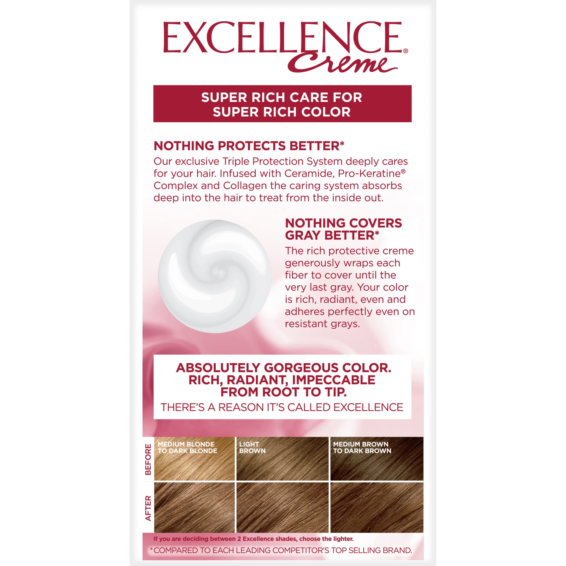 slide 3 of 8, L'Oréal Excellence Triple Protection Permanent Hair Color - 6.3 fl oz - 6G Light Golden Brown - 1 kit, 1 ct