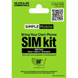 Tracfone® Simple Mobile Bring Your Own Phone SIM Kit Card