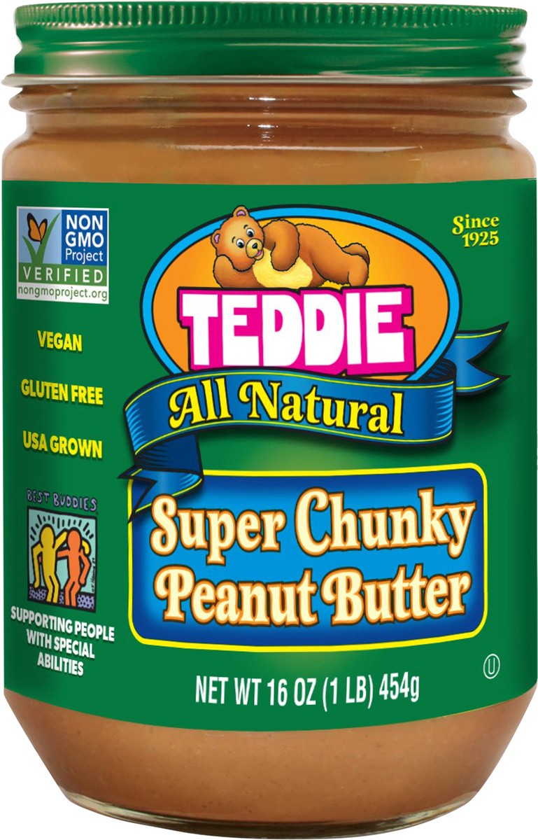 slide 7 of 11, Teddie Natural Super Chunky Peanut Butter, 16 oz