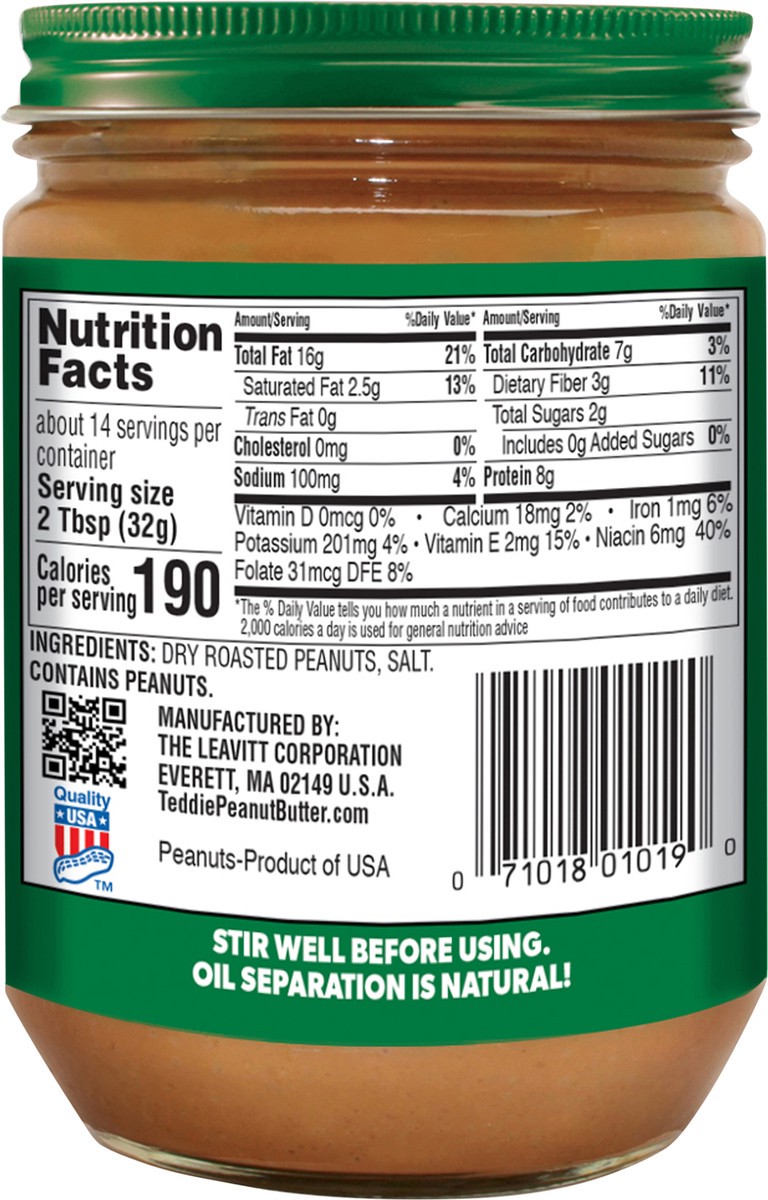 slide 4 of 11, Teddie Natural Super Chunky Peanut Butter, 16 oz