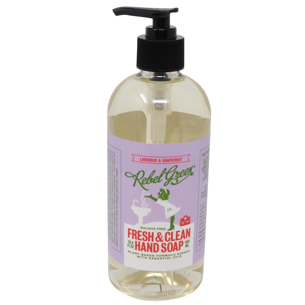 slide 1 of 1, Rebel Green Lavender & Grapefruit Hand Soap, 16.9 fl oz