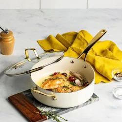 Hy-Vee Seasons 11 In. Sauté Pan With Lid In Linen