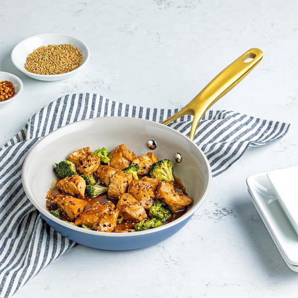 slide 1 of 1, Hy-Vee Seasons 8 In. Nonstick Fry Pan In Echo Blue, 1 ct