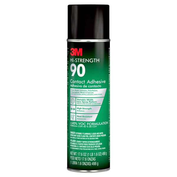 slide 1 of 1, 3M Hi-Strength 90 Contact Adhesive, Net Weight, 17.6 oz