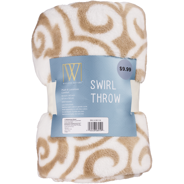 slide 1 of 1, Fall Fest Flannel Throw Blanket, Printed Cream, 1 ct