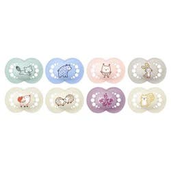 MAM Original Pacifiers, Matte Collection, 6 Months, Pink/Purple