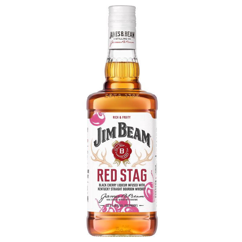 slide 1 of 22, Jim Beam Red Stag Black Cherry Liqueur with Kentucky Straight Bourbon Whiskey 750 ml, 750 ml