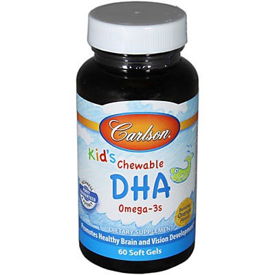 slide 1 of 1, Carlson For Kids Chewable DHA Orange Flavored Softgels, 60 ct