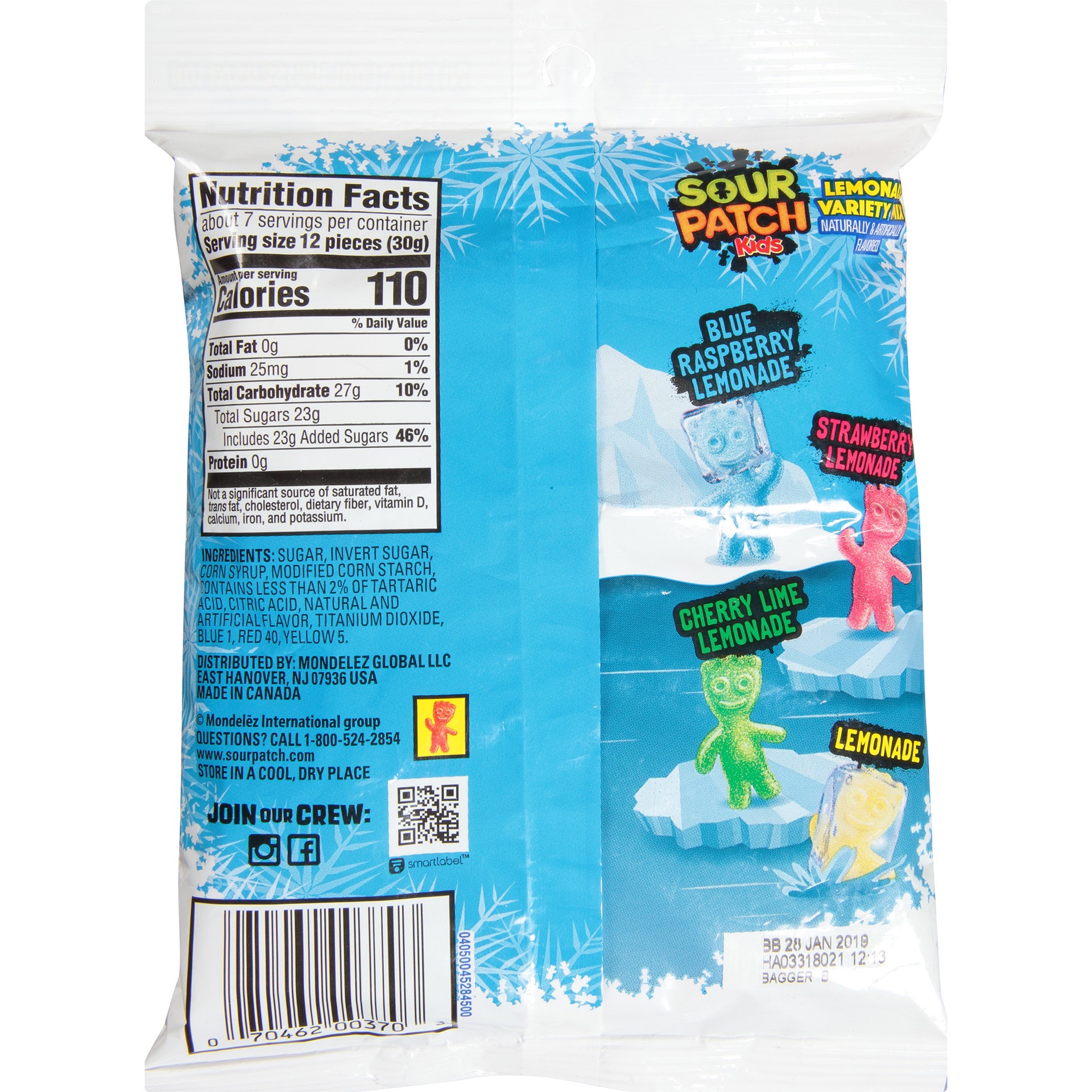 slide 3 of 5, SOUR PATCH KIDS Candy, Freeze Flavor, 1 Bag (7.2 oz.), 7.2 oz