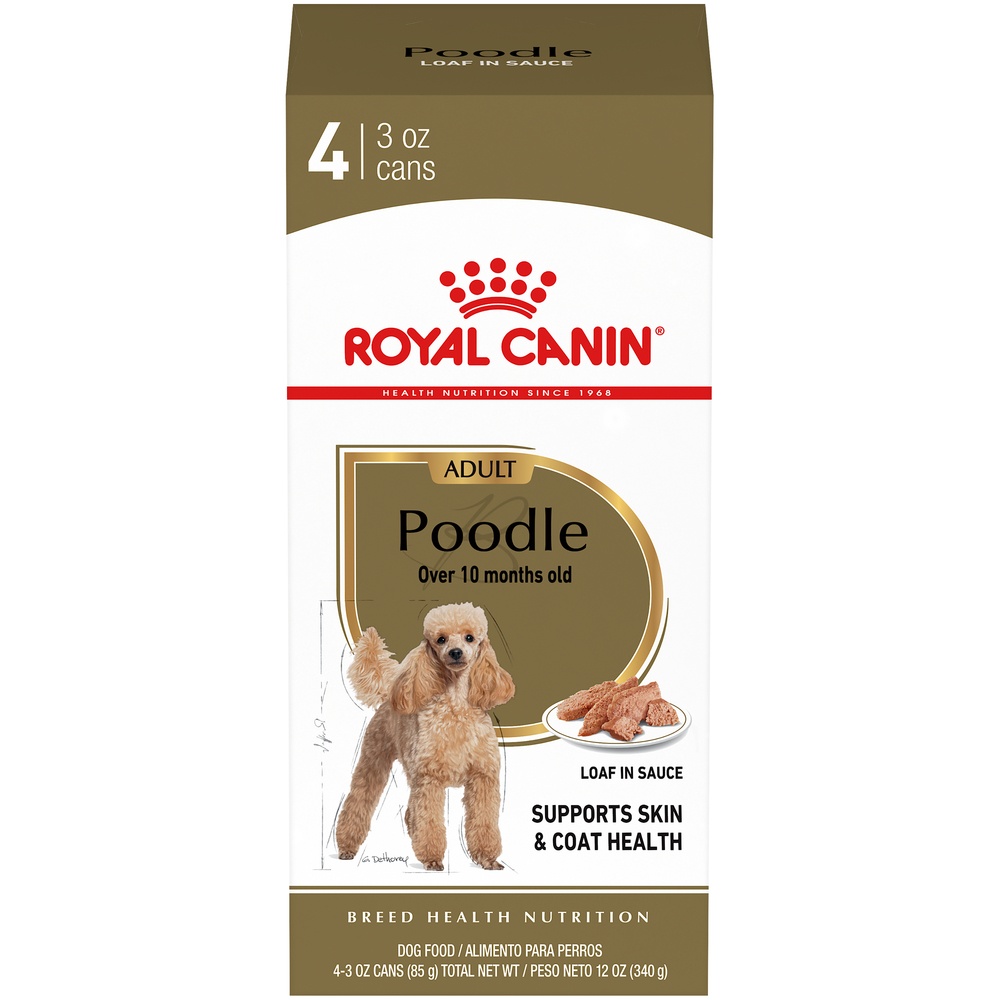 slide 1 of 9, Royal Canin Breed Health Nutrition Poodle Loaf In Sauce Dog Food Multipack, 4 ct; 3 oz