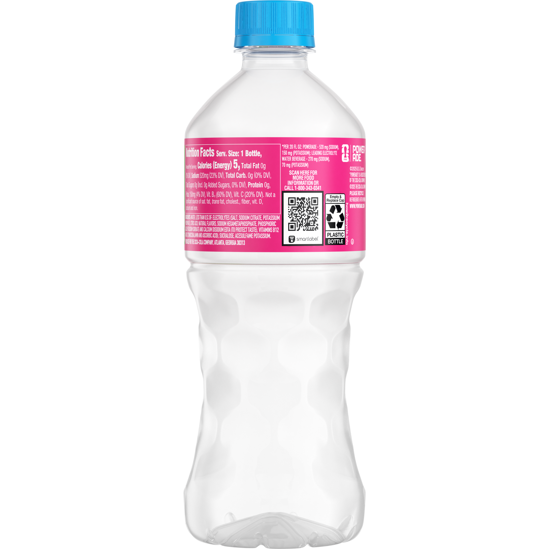 slide 4 of 5, POWERADE Power Water Zero Sugar Strawberry Kiwi Bottle, 20 fl oz, 20 fl oz